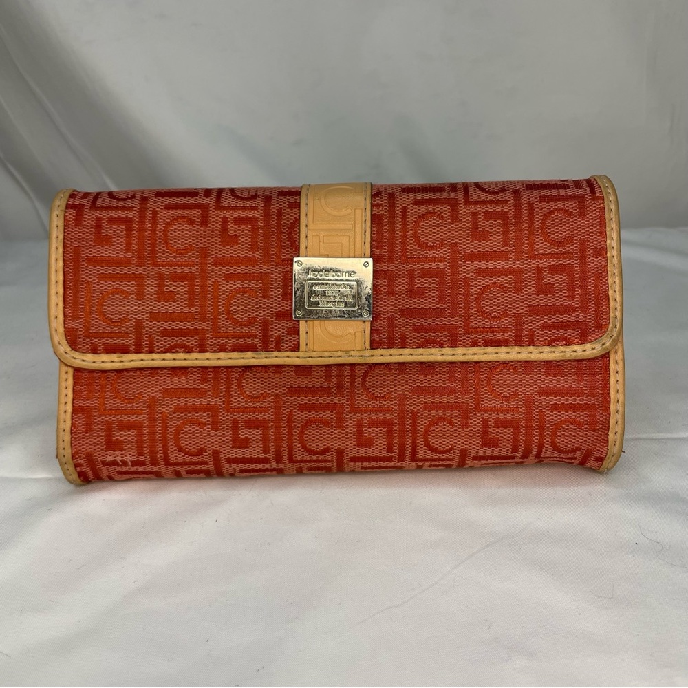 Liz Claiborne orange wallet with pen holder
